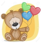 Пин содержит это изображение: Greeting card Bear with baloons